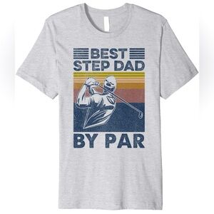 Mens Best step-dad By Par Golfer Golf Disc Club Swing Retro Premium T-Shirt 2XL